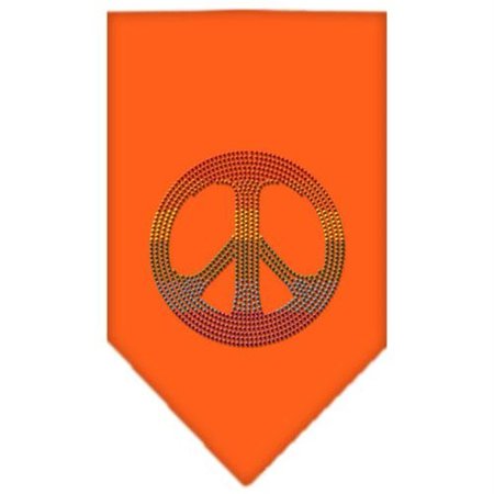 UNCONDITIONAL LOVE Rainbow Peace Sign Rhinestone Bandana Orange Large UN849286